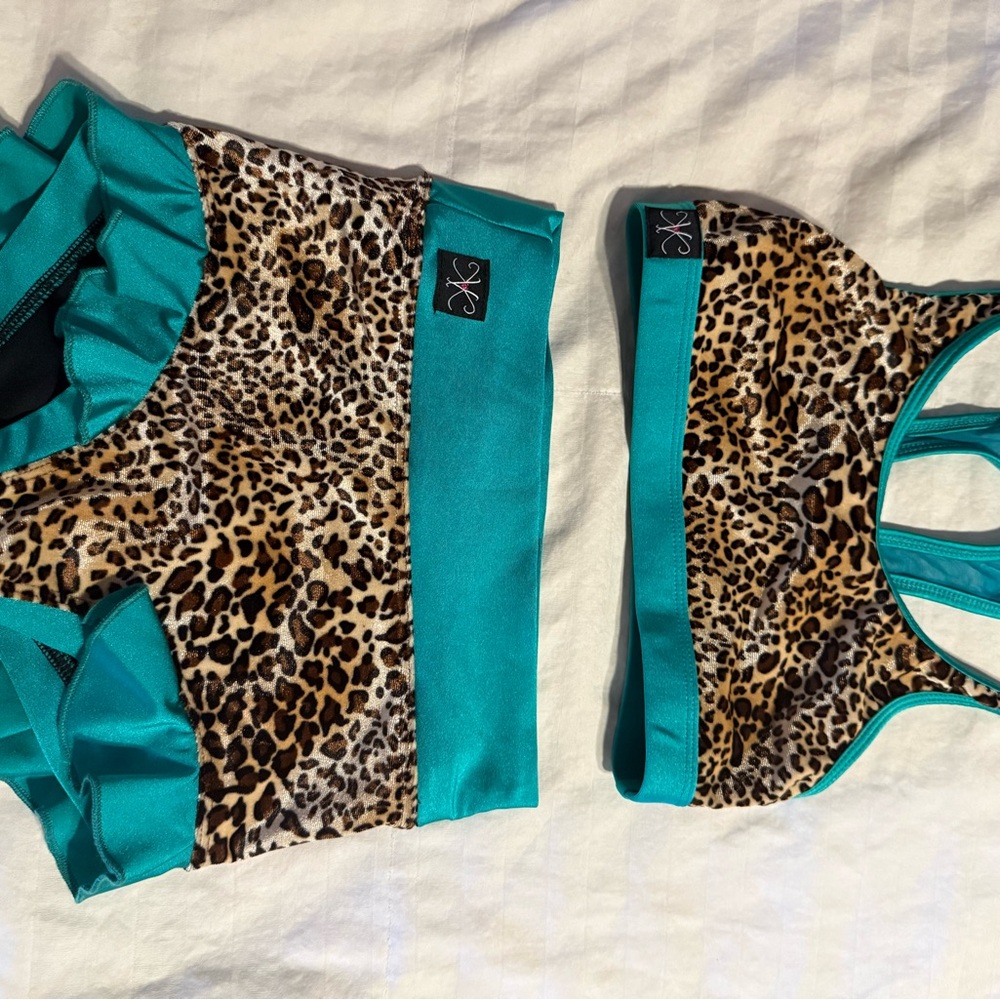 Leopard Print and Teal Activewear Set